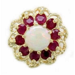 A1691 14K OPAL/RUBY SLIDE 